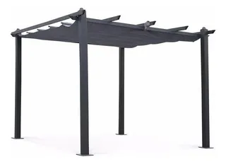 Toldo Tipo Pergola 3 X 4 Metros Gris Marca Vanlig® Color Negro