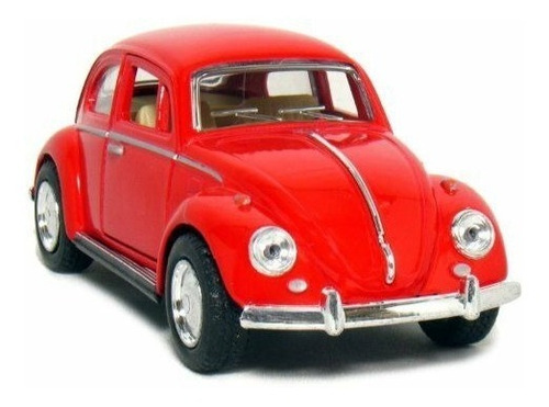 Carrinho Coleção Volkswagen Fusca Fosco 1967 - 1/32 Metal Cor Vermelho