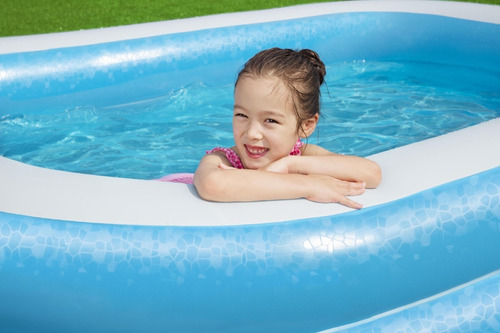 Alberca Piscina Infable Rectangular 2 Anillos Niños Bestway