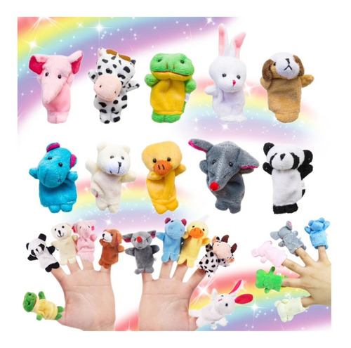 Imagen 1 de 4 de Titere De Dedo Con Forma De Animales X10 Animalitos Titeres