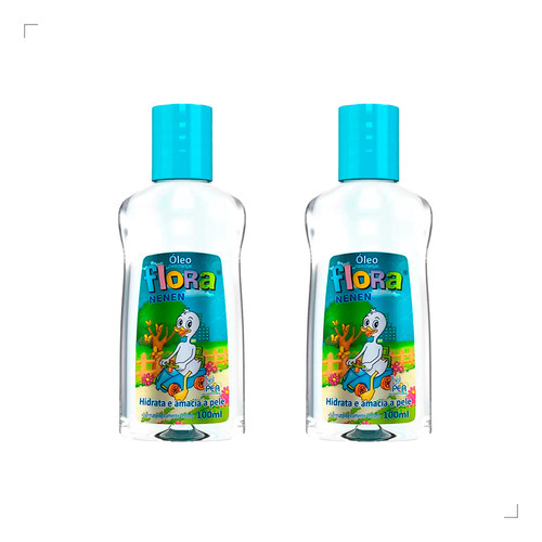 Kit 2 Óleo Flora Nenen Hidrata Amacia Pele Corporal 100ml