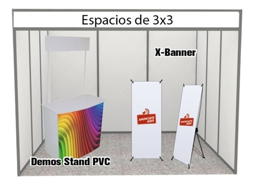 Stand Expo Básico Demostand +2 X Banner Reforzado Ya Impreso