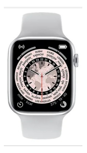 Imagen 1 de 2 de Smartwatch Genérica T500 1.54" caja  plateada, malla  blanca