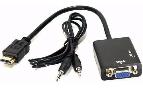 Cabo Conversor Adaptador Hdmi Para Vga Com Saída P2 Áudio