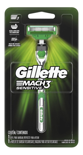 Barbeador Gillette Mach3 Sensitive Aparelho De Barbear
