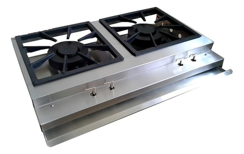 Bifeteira De Sobrepor A Gás Dupla 65 Cm Q. Duplo Guindani Cor Inox