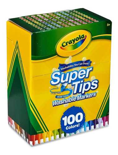 Crayola Supertips 100 Plumones Lavables Washable Niños