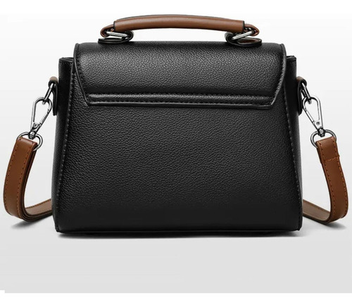 Bolsa Transversal Media Linda Presente Natal Fim De Ano Cor Preto Desenho Do Tecido Lisa