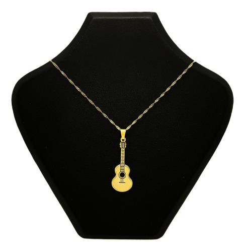 Cadena Y Dije Guitarra Criolla Música Músico Oro 18k Oro 18k 50 Cm