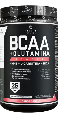 l carnitina saschafitness SASCHA FITNESS BCAA 4:1:1 + Glutamine, HMB, L-Carnitine, HICA and overall vitality Cul sabor de BCAA de