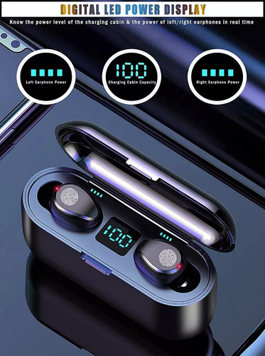 Auriculares Intrauditivos Inalámbricos F9 Fingerprint Touch