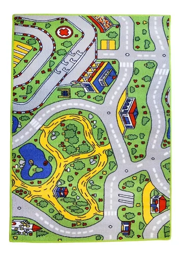 Alfombra Infantil Calle Pista 100x140 Ni os Autos Dis 1