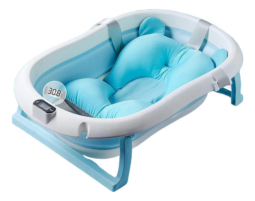Bañera Baño Plegable Bebé + Termómetro + Colchón Baby Splash
