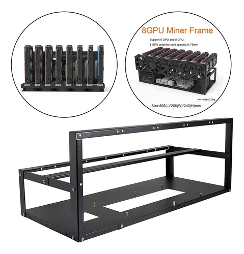 6/8 Gpu Minería Rig Marco Rack Gpu Tarjeta Caso Miner Bitcoi