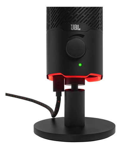 Microfone Jbl Quantum Stream Condensador Duplo Com Fio E Led