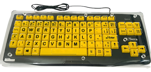 Teclado Baixa Visão - Teclado Ampliado Com Colmeia - Com Ç