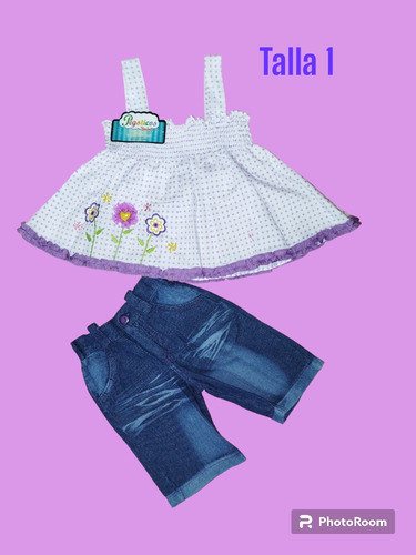 Conjunto Pescador Con Blusa Ruchada Para Niñas