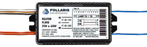 Reator Eletrônico 30w 36w 40w Lâmpada Ultravioleta Pollaris 110v/220v