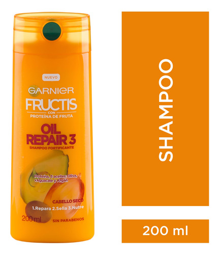 Shampoo X200 Cabellos Secos Oil Repair 3 Fructis Garnier