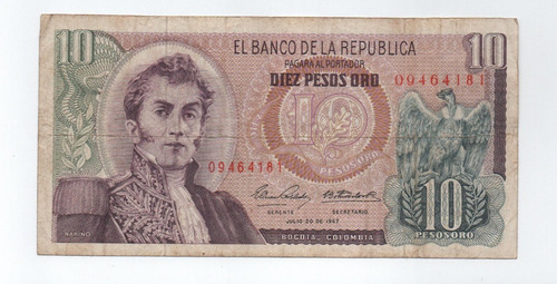 Colombia 10 Pesos 1967