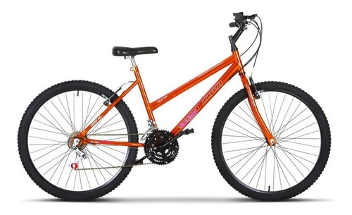 Bicicleta  de passeio Ultra Bikes Bike Aro 26 18 marchas freios v-brakes cor chrome line orange