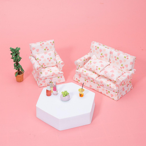 Simulación Casa De Muñecas En Miniatura Sofá De Madera