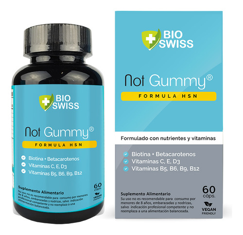 Not Gummy, Bio Swiss Lab, Vit. Pelo, Piel Y Uñas