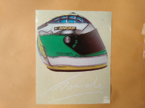 Adhesivo Casco Gonchi Rodriguez Firma Debajo Exterior 15x12