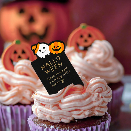 5 X 50 Piezas De Adornos Para Cupcakes De Halloween Para
