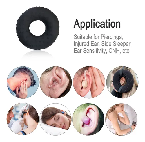 Almohada Para Dolor De Oído Con Agujero Minky Dot Negro