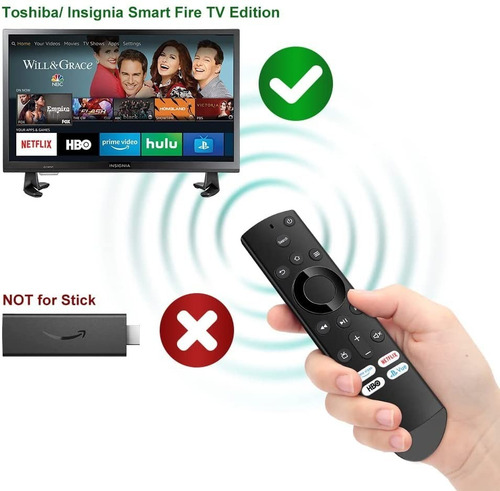 Imagen 2 de 6 de Control Para Para Insignia Y Toshiba Fire Tv Edition Solo Tv