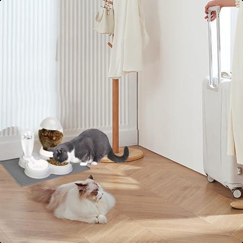 Yecercan Juego De Agua Y Comida Seca Para Gatos Con Alimenta