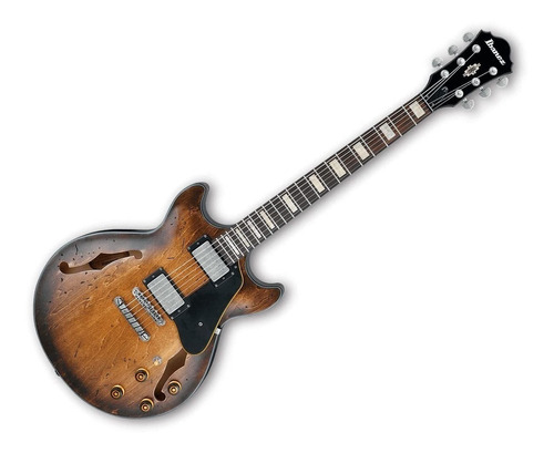 Guitarra eléctrica Ibanez Artcore Vintage AMV10A hollow body de arce tobacco burst brillante con diapasón de palo de rosa