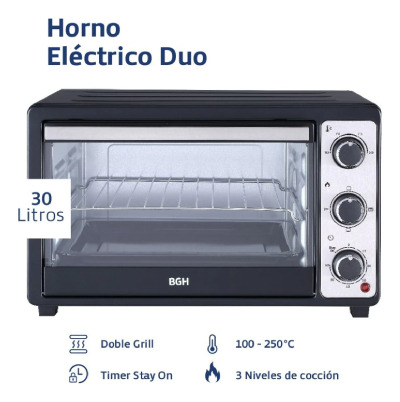 Horno Electrico Bgh Bhe30m23n Acero Inoxidable 30lt 