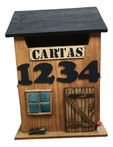 Buzon De Cartas En Madera Artesanales Negro