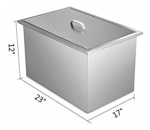 Cofre 23 L X 17 W X 12 H Tapa Acero Inoxidable 304 Enfr...