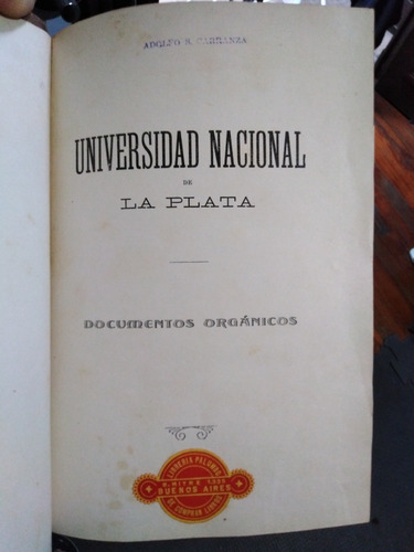 Universidad Nacional De La Plata Documentos Orgánicos 