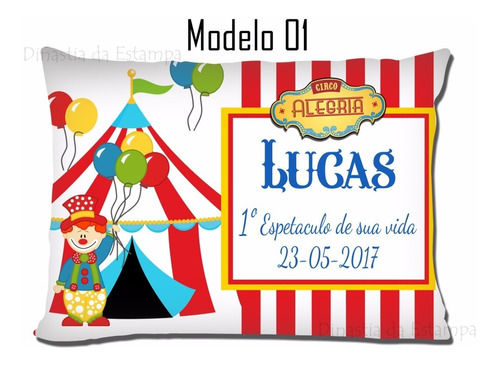 10 Almofada Personalizada 20x30 Cm Circo, (c/qualquer Tema)