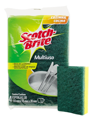 Imagen 2 de 4 de Esponja Multiuso Scotch-brite®, 4 Unidades
