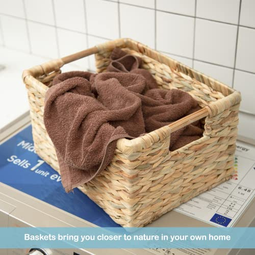 Cesta Rectangular De Mimbre Grande Para Organizar En Estante