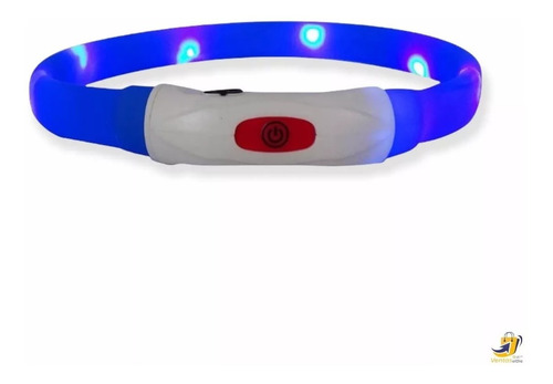 Imagen 2 de 8 de Collar Para Perro Luminoso Luz Led Carga Usb Talla L 65cm