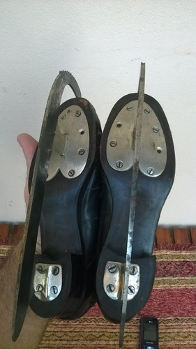Imagen 7 de 10 de Par Antiguos Patines Para Hielo En Cuero, Patinaje Artístico