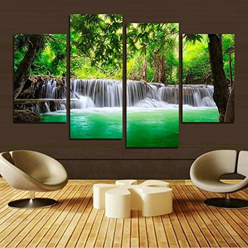 Pinturas Al Óleo H.cozy Cascada Verde Para Decoración 4 U.