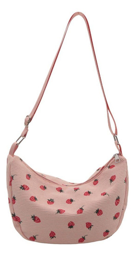 Bolso Hobo Con Estampado De Fresa, Bandolera