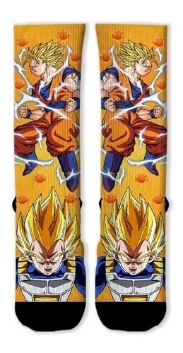 Meia esportiva de algodão penteado masculina, Dragon Ball Z, anime