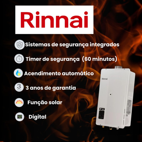 Aquecedor Agua A Gas 33l Bivolt Gn Casa 4 Duchas Timer