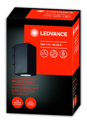Imagen 2 de 6 de Aplique Bidireccional Ledvance Apto Intemperie Por E631