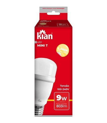 Lâmpada Led Kian Desconhecido Bulbo Cor Branco 9w 127/220v