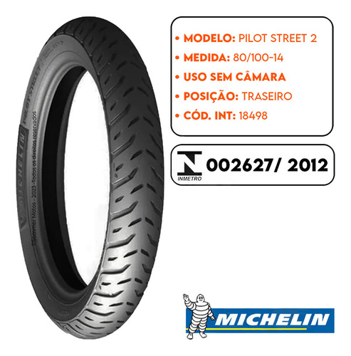 Pneu Traseiro Traxx Prince 110/sky 50-125 80-100-14 Michelin
