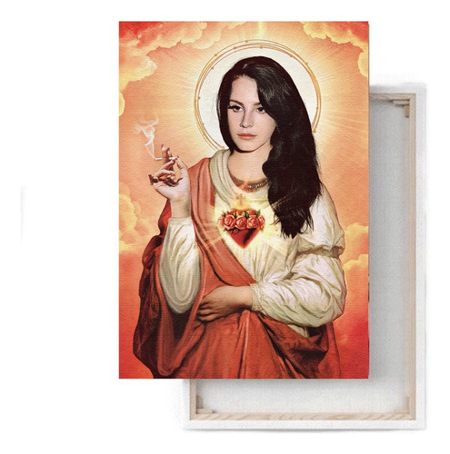 Cuadro Lana Del Rey Santa Virgen Canvas Grueso Colores Vivos
